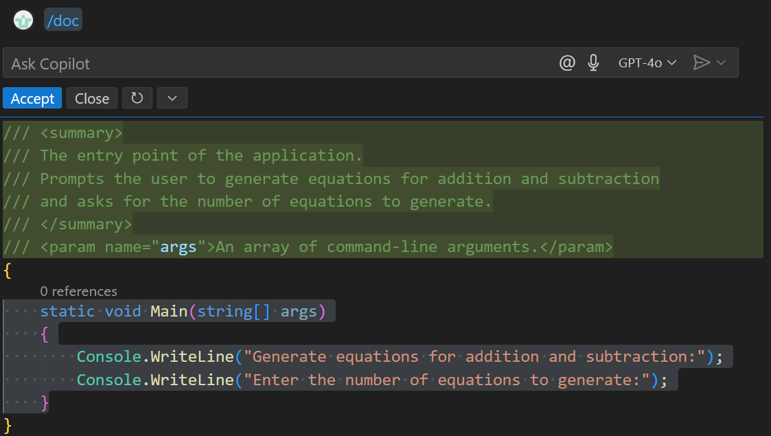 Screenshot showing the results of the Generate Docs smart action.