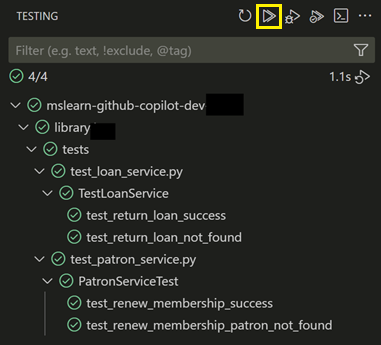 Screenshot showing the pytest results.