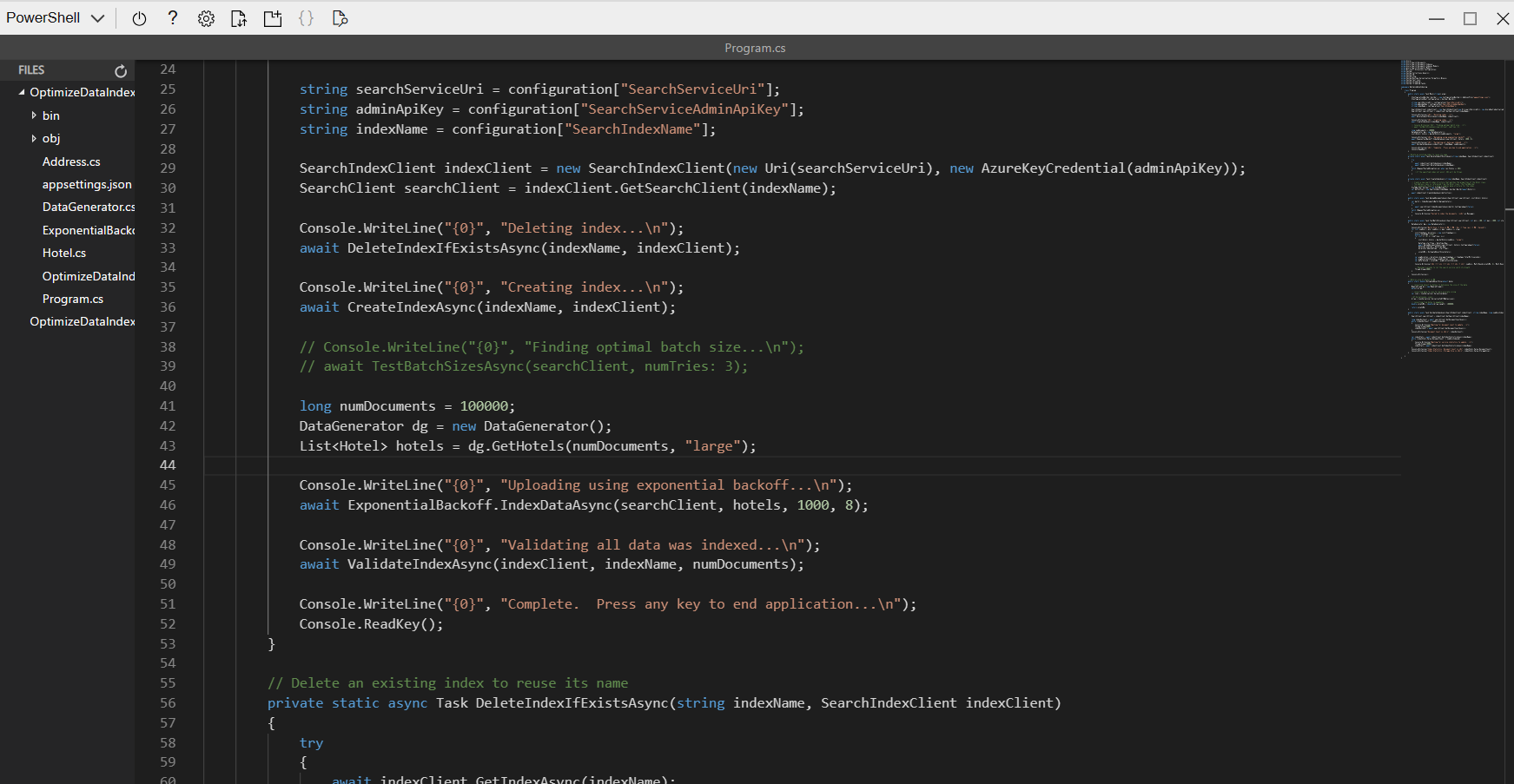 A screenshot showing all the edited code.