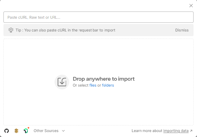 Image of Import dialog box