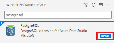 Screenshot of the PostgreSQL extension for Azure Data Studio