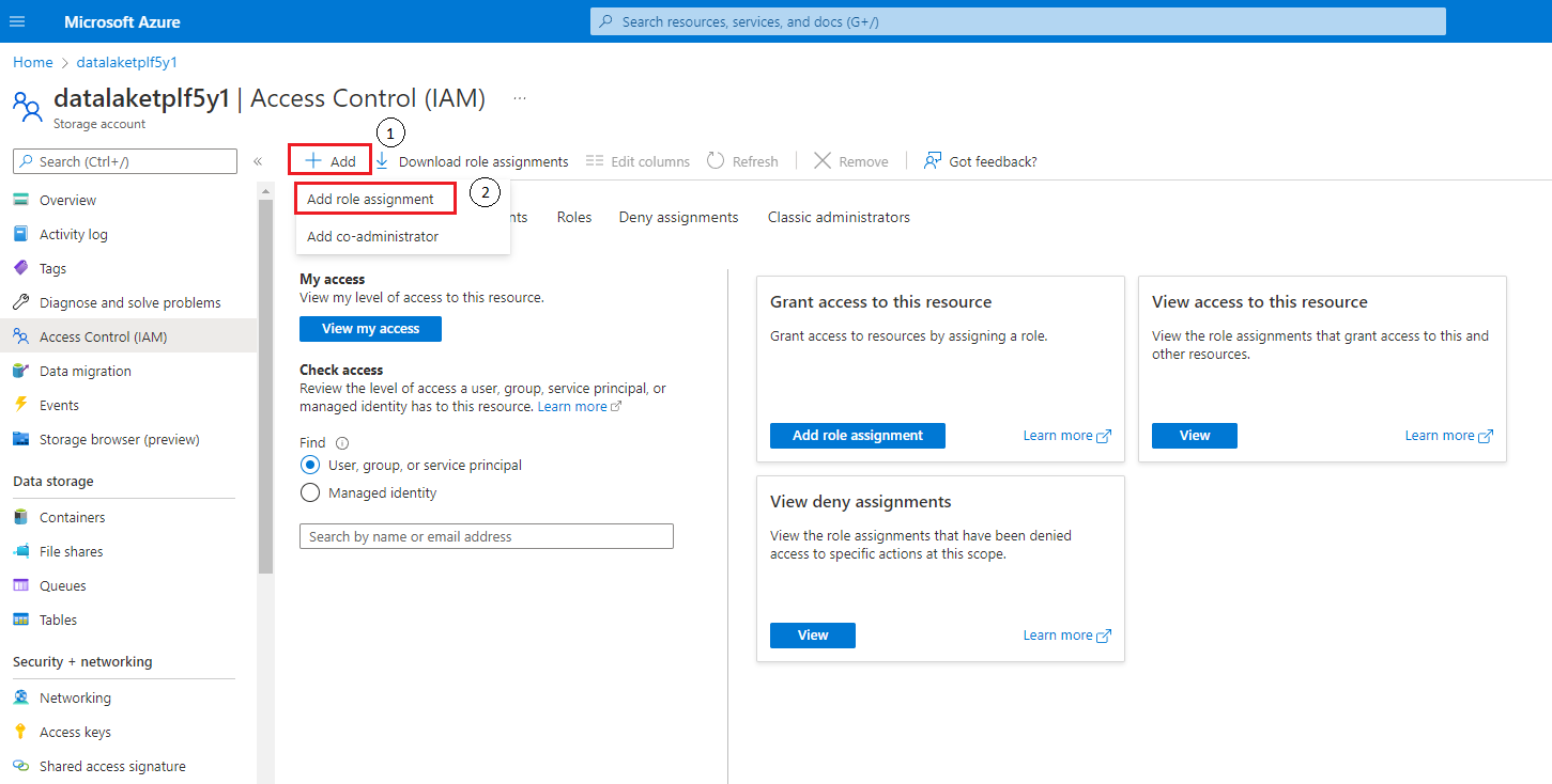 click add role assignment